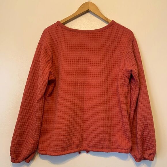 Max studio v neck drawstring hem sweater size S - Picture 4 of 5